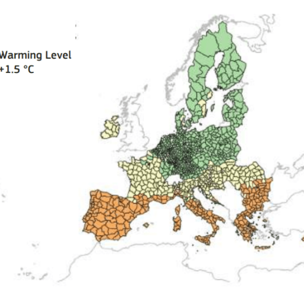 Gráficos cambio climático. Cambio futuro en condiciones de peligro