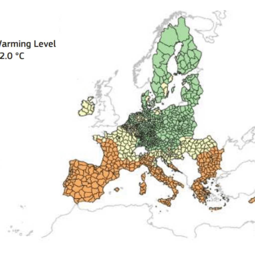 Gráficos cambio climático. Cambio futuro en condiciones de peligro