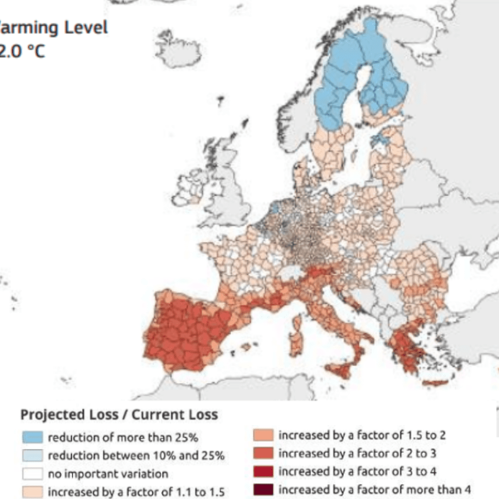 Gráficos cambio climático. Riesgo de sequía en ecosistemas terrestres